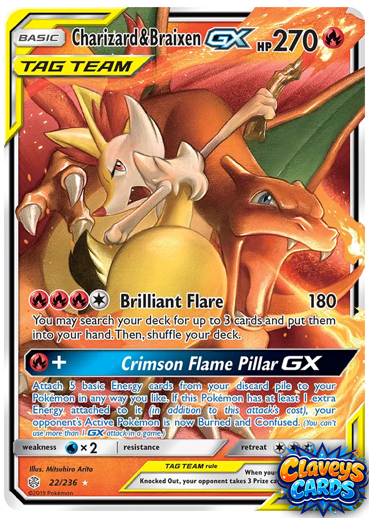 Charizard &amp; Braixen GX – Tag Team 22/236
