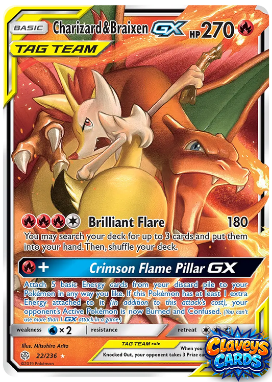 Charizard &amp; Braixen GX – Tag Team 22/236