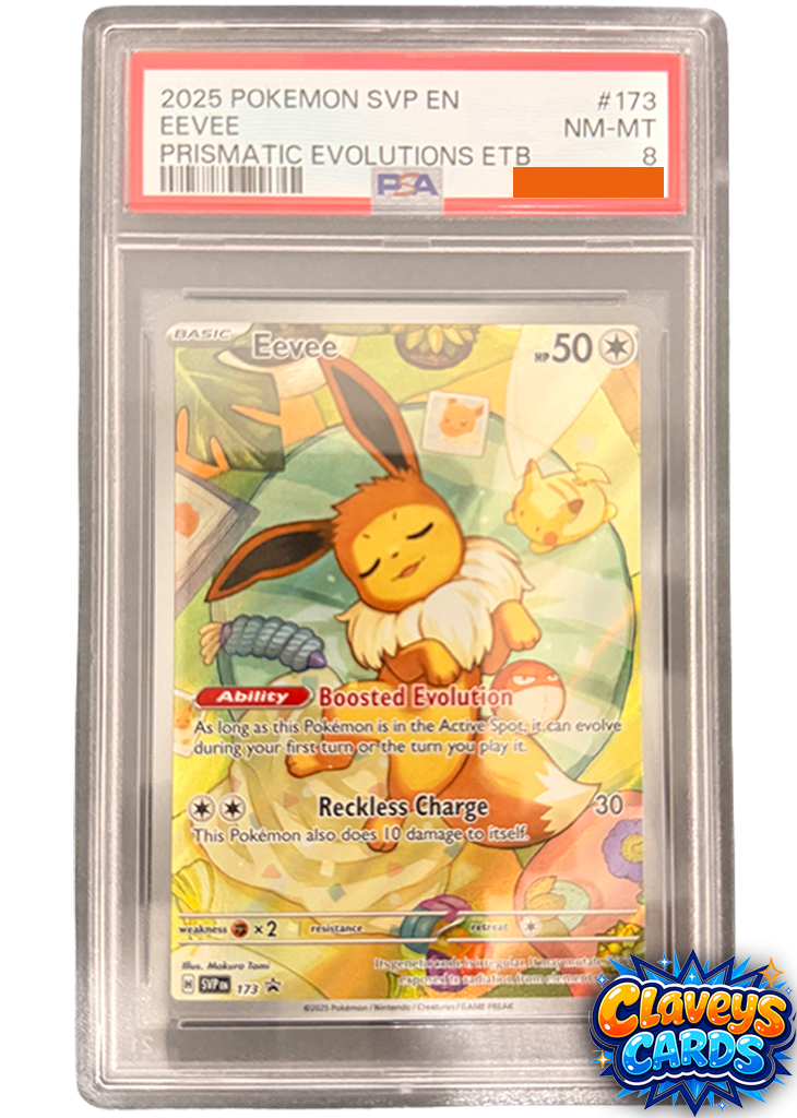 Eevee – Prismatic Evolutions ETB Promo – PSA 8